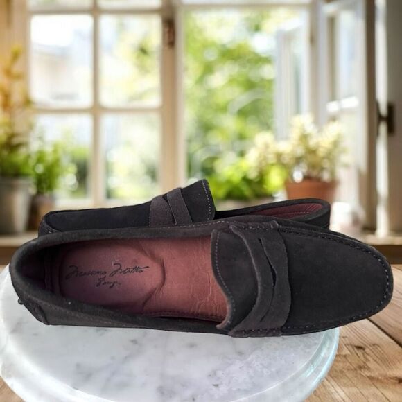 Massimo Matteo Leather Nubuck Suede Penny Driver Slip On
